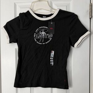 Levi's Black Tee with White Trim Women’s